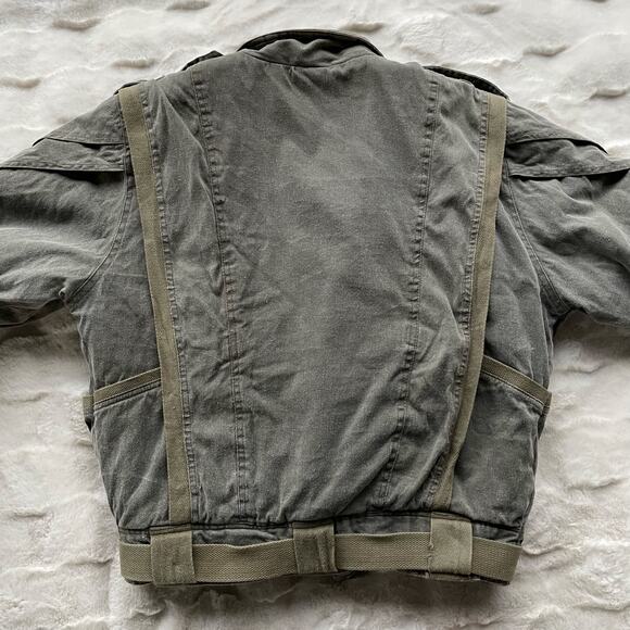 š„VTG Porsha By Winer Distressed Faded Army Military Field Style Bomber Jacket - Picture 6 of 16